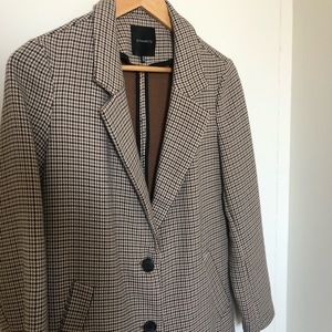 Long Plaid Blazer